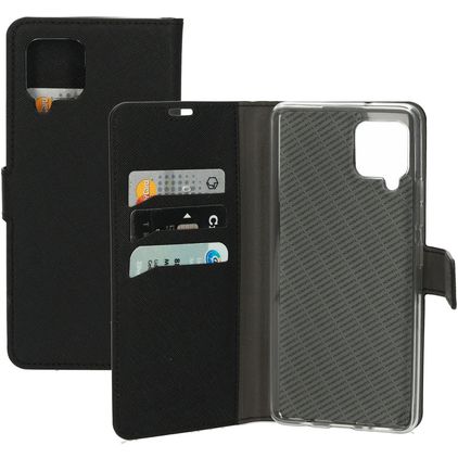 Mobiparts Saffiano Wallet Samsung Galaxy A42 Hülle Klapphülle Geldbörse - Schwarz