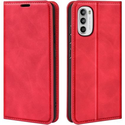 Mobigear Retro Slim Motorola Moto G82 Hülle Klapphülle Geldbörse - Rot