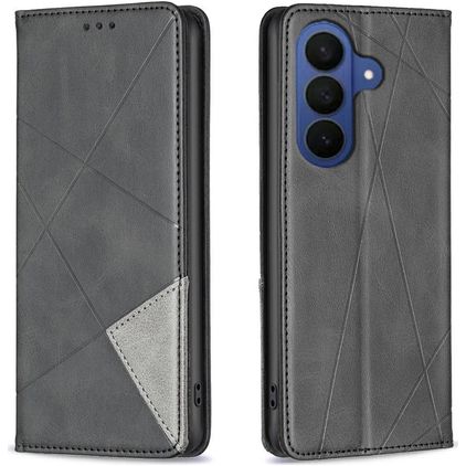 Mobigear Rhombus Slim Samsung Galaxy A37 Hülle Klapphülle - Schwarz