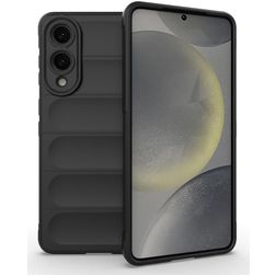 Mobigear Bumpy Samsung Galaxy S25 Edge Hülle Flexibles TPU Backcover - Schwarz