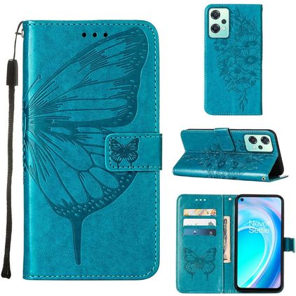 Mobigear Butterfly Realme 9 5G Hülle Klapphülle Geldbörse - Blau