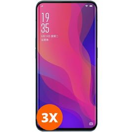 Mobigear Premium OPPO Find X Panzerglas Gehärtetes Glas Displayschutz - Hüllenfreundlich - Schwarz (3er Pack)