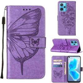 Mobigear Butterfly Realme 9 Pro Plus Hülle Klapphülle Geldbörse - Lila