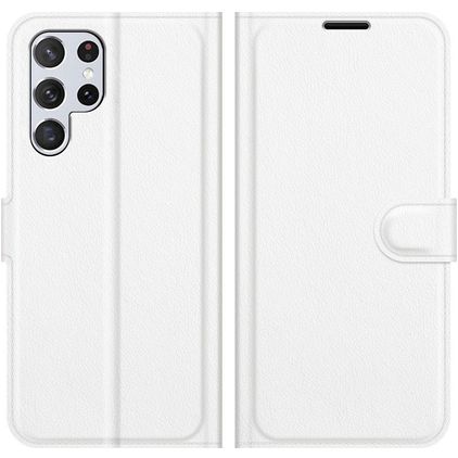 Mobigear Classic Samsung Galaxy S22 Ultra Hülle Klapphülle Geldbörse - Weiß