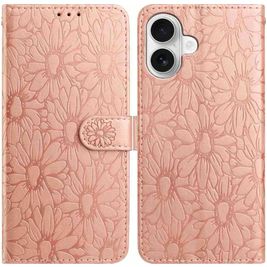 Mobigear Flowers iPhone 17 Hülle Klapphülle Geldbörse - Roségold