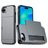 Mobigear Card iPhone 17e Hülle Hardcase Backcover Stoßfest mit Kartenhalter - Grau