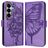 Mobigear Butterfly Samsung Galaxy A27 Hülle Klapphülle Geldbörse - Lila