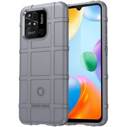 Mobigear Rugged Shield Xiaomi Redmi 10C Hülle Flexibles TPU Backcover Stoßfest - Grau