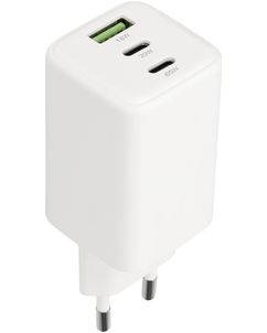 Mobiparts GaN Triple USB / USB-C Ladegerät Power Delivery 65W - Weiß