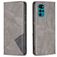 Mobigear Rhombus Slim Motorola Moto G22 Hülle Klapphülle - Grau