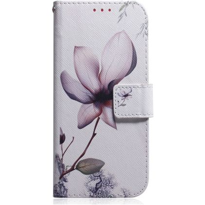 Mobigear Design LG K40s Hülle Klapphülle Geldbörse - Magnolie