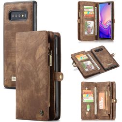 Caseme 008 Samsung Galaxy S10 Hülle Abnehmbare 2in1 Klapphülle Geldbörse - Braun