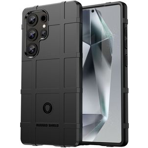 Mobigear Rugged Shield Samsung Galaxy S25 Ultra Hülle Flexibles TPU Backcover Stoßfest - Schwarz