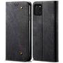 Mobigear Denim Slim Samsung Galaxy Note 10 Lite Hülle Klapphülle Geldbörse - Schwarz
