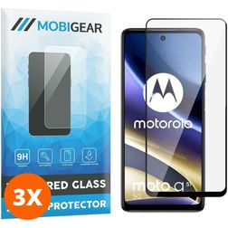 Mobigear Premium Motorola Moto G31 Panzerglas Displayschutz - Hüllenfreundlich - Schwarz (3er Pack)