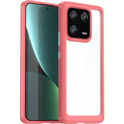 Mobigear Crystal Xiaomi 13 Pro Hardcase Backcover - Transparent / Rot