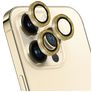 Mobiparts Camera Lens iPhone 14 Pro Aluminum Kameralinsen Schutz - Hüllenfreundlich - Glitter Gold