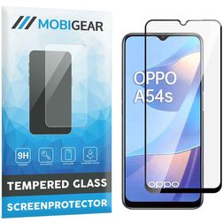 Mobigear Premium OPPO A54s Panzerglas Displayschutz - Hüllenfreundlich - Schwarz
