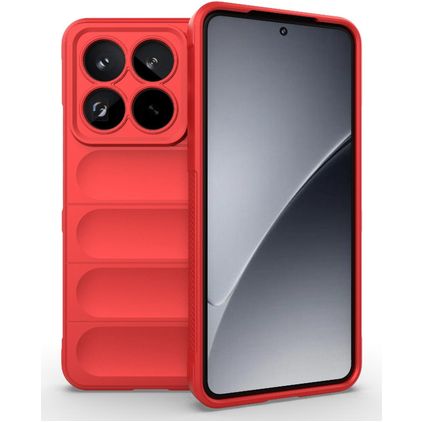 Mobigear Bumpy Xiaomi 15 Pro Hülle Flexibles TPU Backcover - Rot