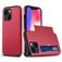 Mobigear Card iPhone 15 Plus Hülle Hardcase Backcover Stoßfest mit Kartenhalter - Rot