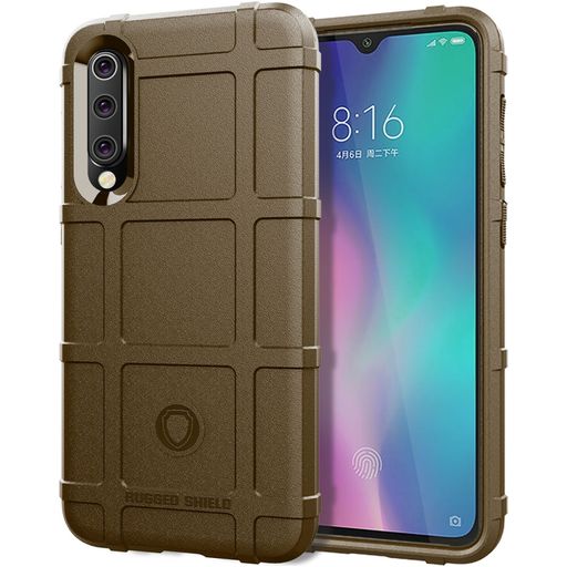Mobigear Rugged Shield Xiaomi Mi 9 SE Hülle Flexibles TPU Backcover Stoßfest - Braun