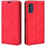 Mobigear Retro Slim Motorola Moto E32s Hülle Klapphülle Geldbörse - Rot