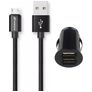 Mobigear Essentials Single USB Auto Ladegerät Micro USB 1 Meter 12W 2.4A - Schwarz