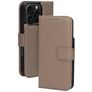 Mobiparts iPhone 16 Pro MagSafe Hülle Echtes Leder Abnehmbare 2in1 Klapphülle Geldbörse - Taupe