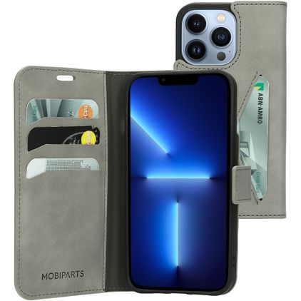 Mobiparts Classic Wallet iPhone 13 Pro Hülle Klapphülle Geldbörse - Granite Grey