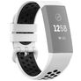 Mobigear Sport Plus Buckle Silikon Fitbit Charge 4 Armband Dornschließe - Weiß / Blau
