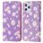Mobigear Daisies iPhone 12 Pro Max Hülle Klapphülle Geldbörse - Lila