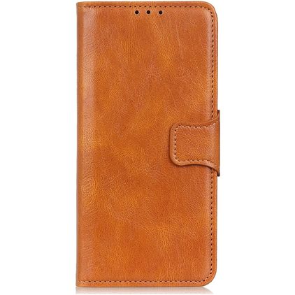 Mobigear Classy OPPO Reno 4 Hülle Klapphülle Geldbörse - Cognac