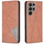 Mobigear Rhombus Slim Samsung Galaxy S24 Ultra Hülle Klapphülle - Braun