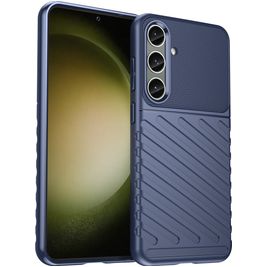 Mobigear Groove Samsung Galaxy S24 Plus Hülle Flexibles TPU Backcover - Blau