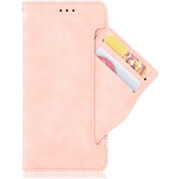 Mobigear Slide Wallet Motorola One Hyper Hülle Klapphülle Geldbörse - Pink