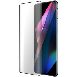 Mobiparts Curved OPPO Find X3 Pro Panzerglas Gehärtetes Glas Displayschutz - Hüllenfreundlich - Schwarz