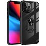 Mobigear Crystal Ring iPhone 14 Pro Max Hülle Hardcase Backcover mit Ringhalter - Transparent / Schwarz