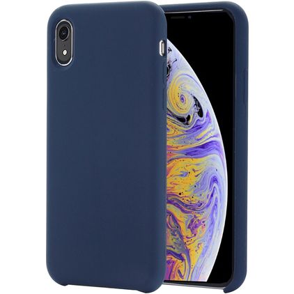 Mobigear Rubber Touch iPhone XR Silikon Hülle Backcover - Marineblau
