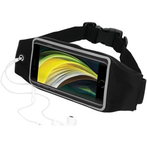 Mobiparts Comfort Fit Belt Handyhalterung Joggen iPhone SE (2022) Sporthülle Neopren Gürtel - Schwarz