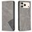 Mobigear Rhombus Slim iPhone 17 Pro Max Hülle Klapphülle - Grau