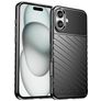 Mobigear Groove iPhone 16 Plus Hülle Flexibles TPU Backcover - Schwarz