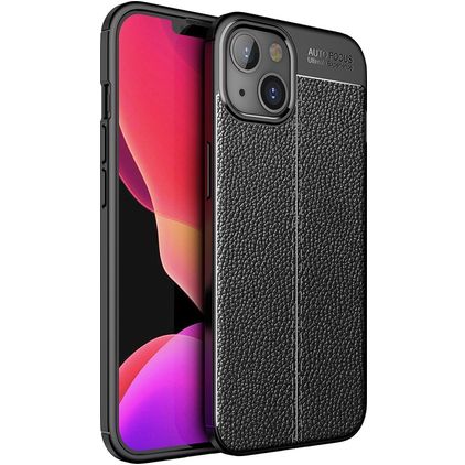 Mobigear Luxury iPhone 14 Hülle Flexibles TPU Backcover - Schwarz