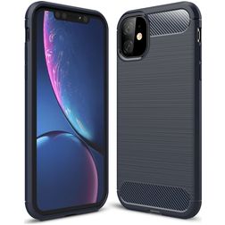 Mobigear Brushed Slim iPhone 11 Hülle Flexibles TPU Backcover - Marineblau
