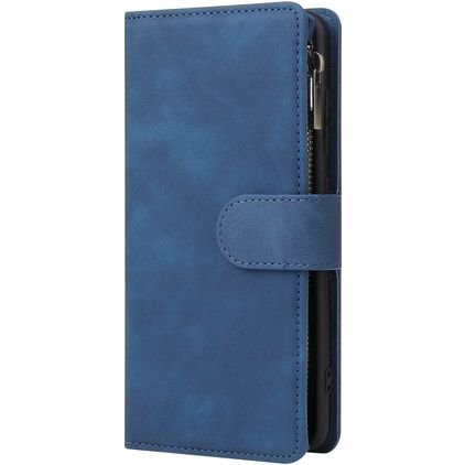 Mobigear Zipper Samsung Galaxy A51 Hülle Klapphülle Geldbörse - Blau