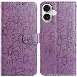 Mobigear Flowers iPhone 17 Hülle Klapphülle Geldbörse - Lila