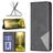 Mobigear Rhombus Slim Motorola Edge 40 Hülle Klapphülle - Schwarz