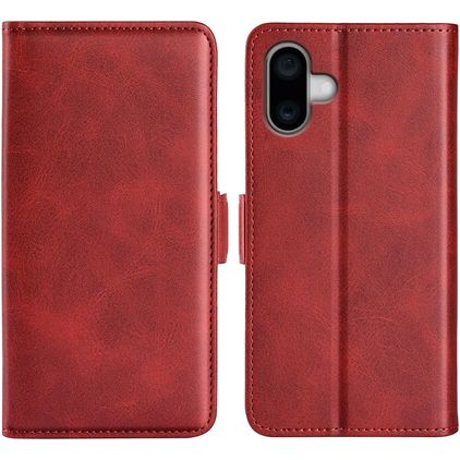 Mobigear Slim Magnet iPhone 16 Hülle Klapphülle Geldbörse - Rot