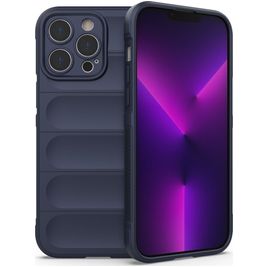 Mobigear Bumpy iPhone 14 Pro Max Hülle Flexibles TPU Backcover - Dunkelblau