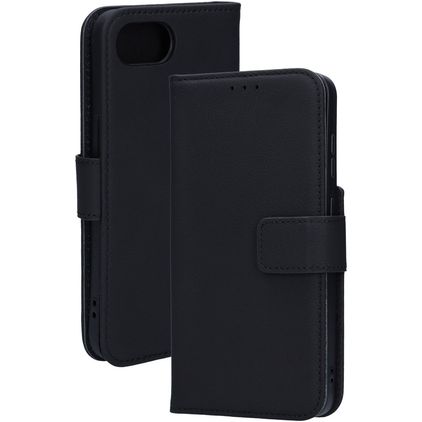 Mobiparts iPhone 17e Hülle Echtes Leder Klapphülle Geldbörse - Schwarz