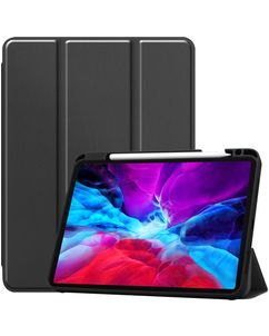 Mobigear Tri-Fold Gel iPad Pro 12.9 Zoll (2020) Hülle TPU,Kunstleder Klapphülle + Stifthalter - Schwarz